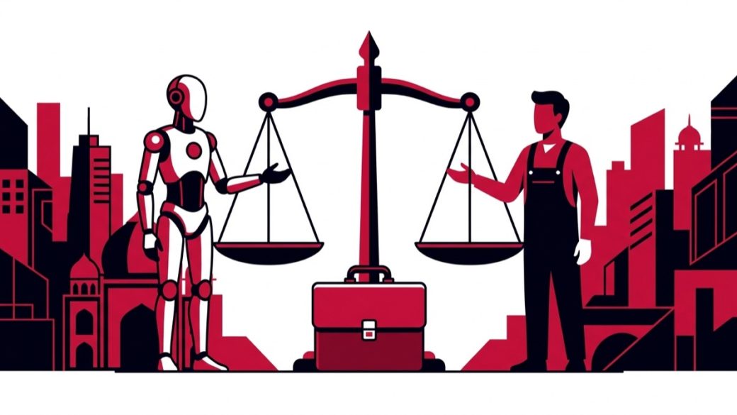 AI and jobs in India illustration