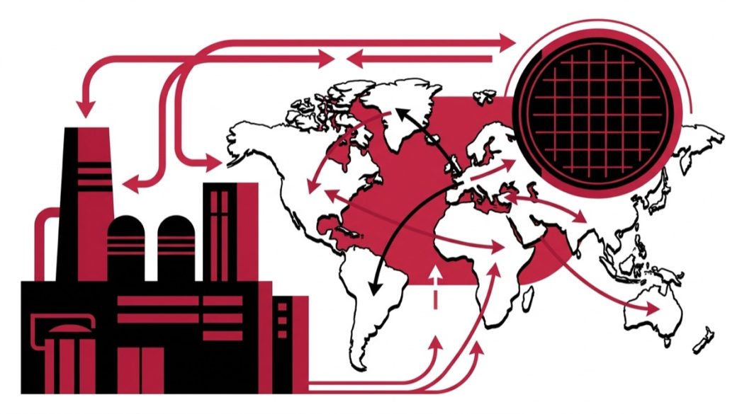 Semiconductor supply chain illustration